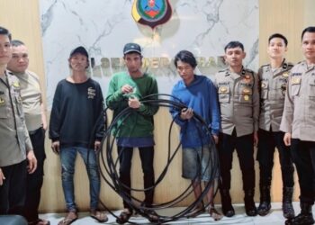 Pencuri Kabel Telkom Ditangkap Dini Hari di Medan