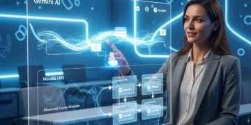 cara gemini ai buat modul pembelajaran lms moodle