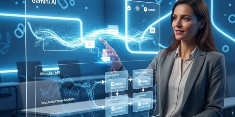 cara gemini ai buat modul pembelajaran lms moodle