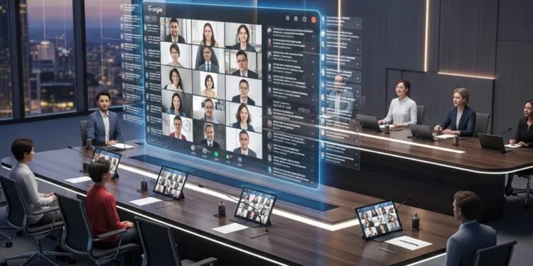 cara gemini ai transkrip rapat google meet multi bahasa