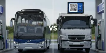 perbandingan kuota barcode solar bus vs truk fuso