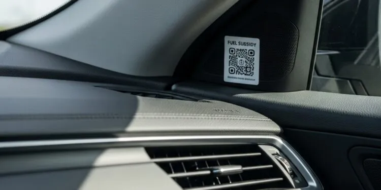 posisi tempel barcode pertalite di dashboard mobil