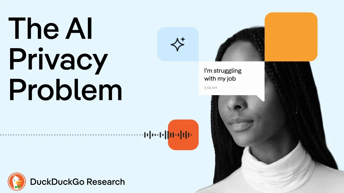 Ilustrasi pengguna berinteraksi dengan chatbot AI yang menyimpan risiko privasi data.