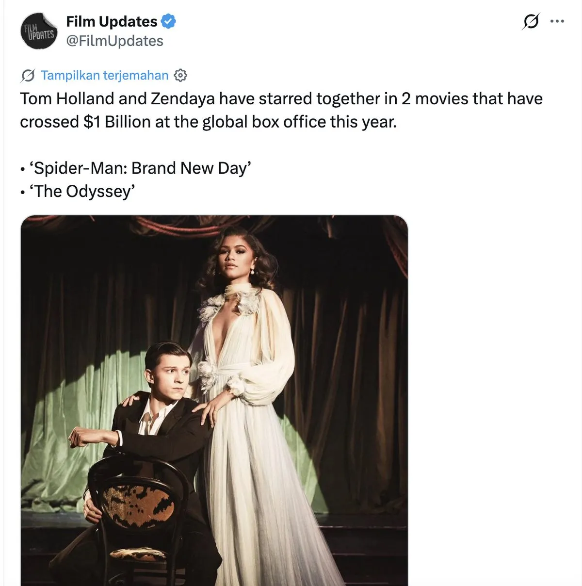 Tom Holland dan Zendaya menghadiri momen kebersamaan di luar jadwal syuting film
