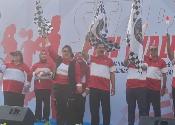 Menteri Imipas Agus Andrianto membuka kegiatan fun walk dan bakti sosial di Kampus Politeknik Pengayoman Indonesia Kota Tangerang.